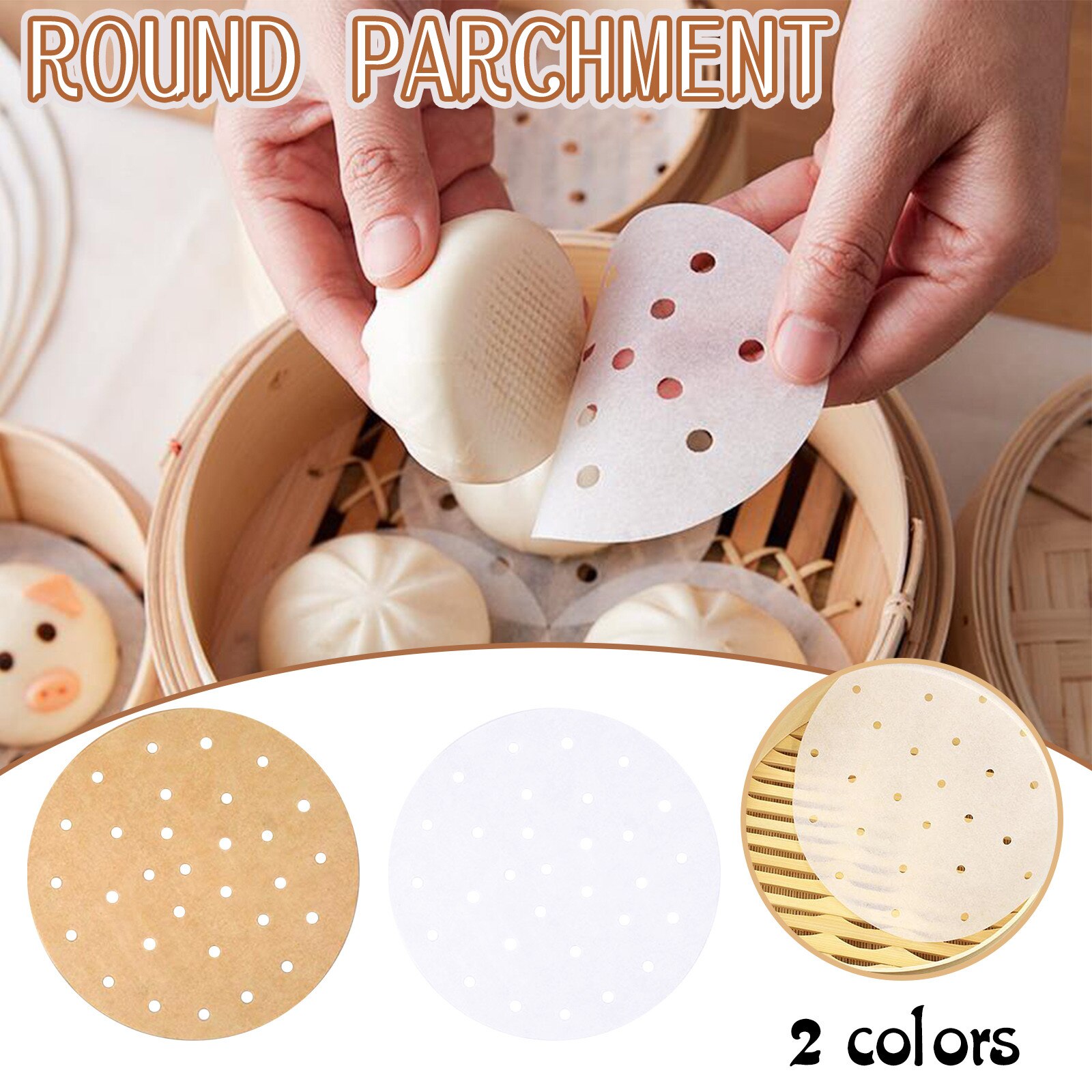 Ronde Perkament Lucht Friteuse Non-stick Stoomboot Pad Geperforeerde Ongebleekt Perkament Papier Круглый Пергамент