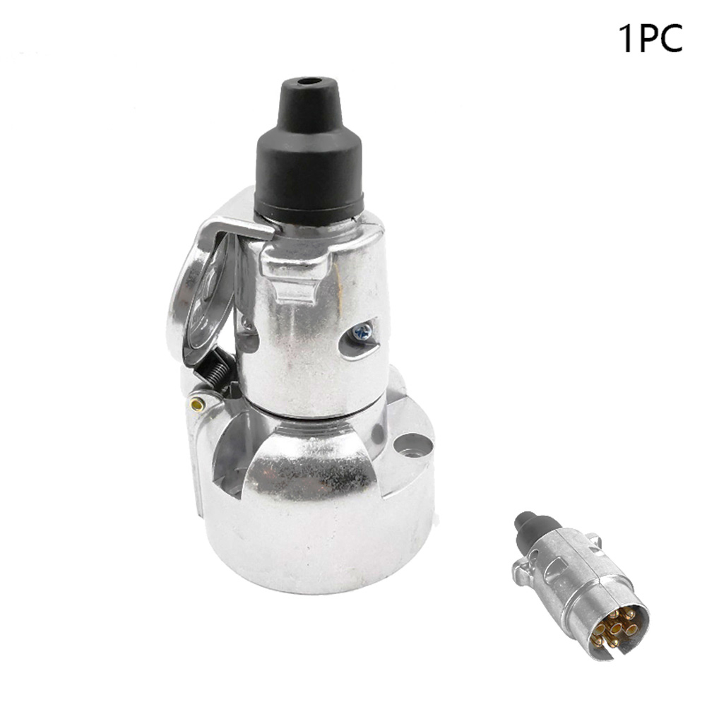 Towbar Car 7 Pin Protector Connector Aluminum Alloy Plugs Electric Trailer Socket Adapter Accessories European Standard 12V