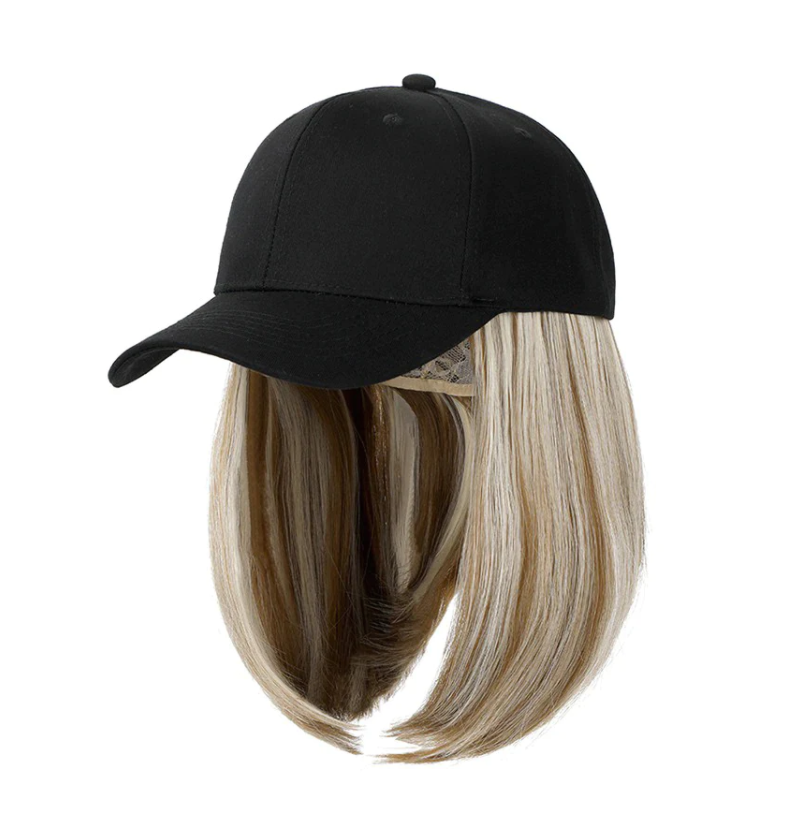 YLWHJJ Wig hat all-in-one female peaked cap short hair bob head trendy shade wig warm cap women