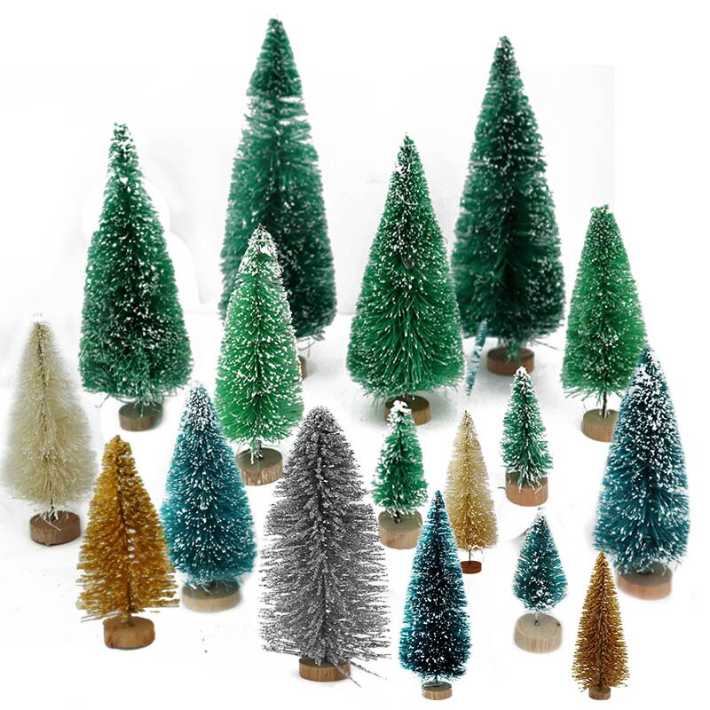 8 stk / sæt blandet størrelse juletræ 5cm/6.5cm/8.5cm/12.5cm juledekoration til hjemmet xmas festbord deco et lille fyrretræ