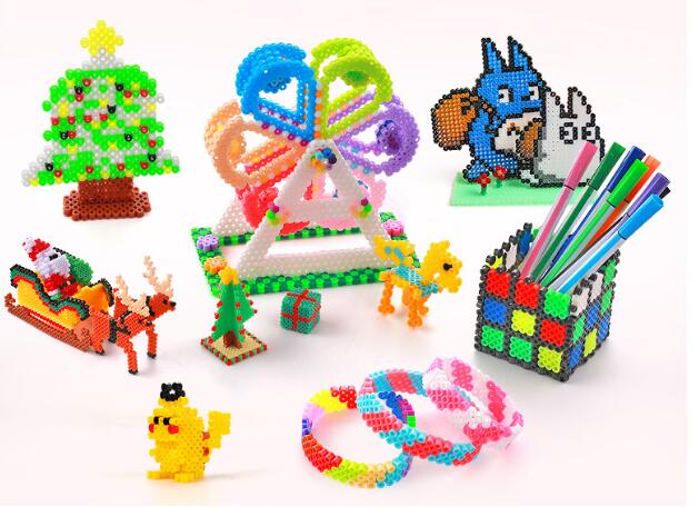 Perles de bricolage pour enfants, 6500 pièces, 2.6mm, 12 couleurs, hama, jouets éducatifs pour enfants, Puzzle avec pegboard, pince à repasser GYH
