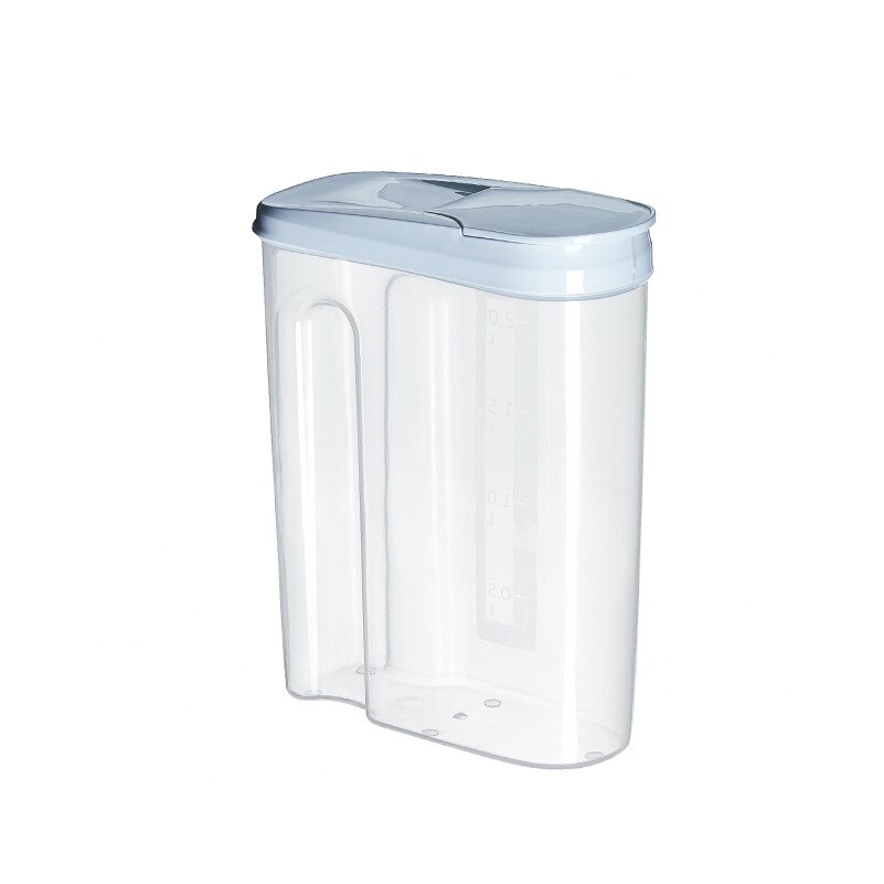 Matoppbevaringsboks klar beholdersett med hellelokk kjøkken matte forseglet snacks tørket frukt korn tank oppbevaring frokostblanding boks: Bluel