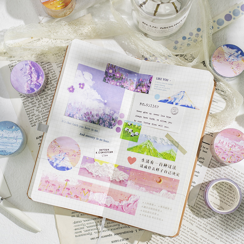 12Pcs Qinghuan In De Wereld Serie Decoratieve Verse Papier Masking Washi Tape