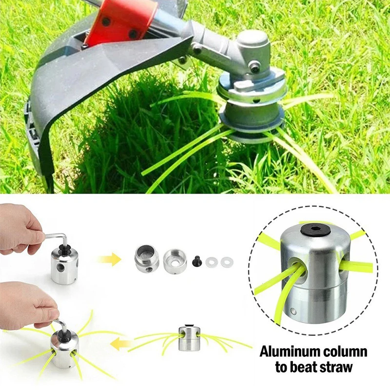 Gereedschapsonderdeel Voor Grasmaaier Cilindrisch Gras Kop Strimmer Kop Zilver Aluminium Trimmer Kopsnijder Accessoires