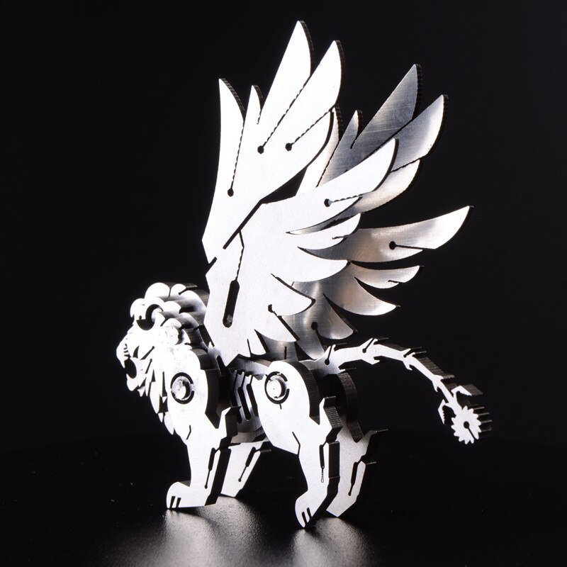 Elk/Dragon Animal Stainless Steel 3D Metal Kits Puzzle Assembling Model Birthday Decoration Collection Toy