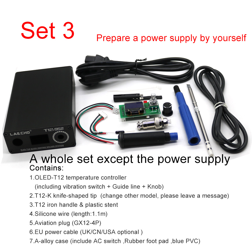 T12 STC-OLED stacja lutownicza żelazko DIY zestawy części T12-952 cyfrowy regulator temperatury lutownica z metalową obudową: biały