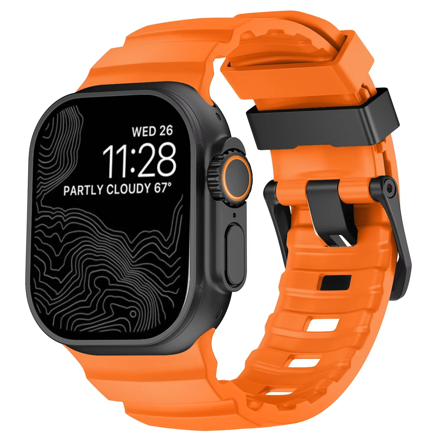 Silikonerem til apple watch ultra 2 band 49mm bælte correa sport armbånd iwatch serie 987653 se 10 46mm 42mm 44mm 45mm remme: Sølvgul