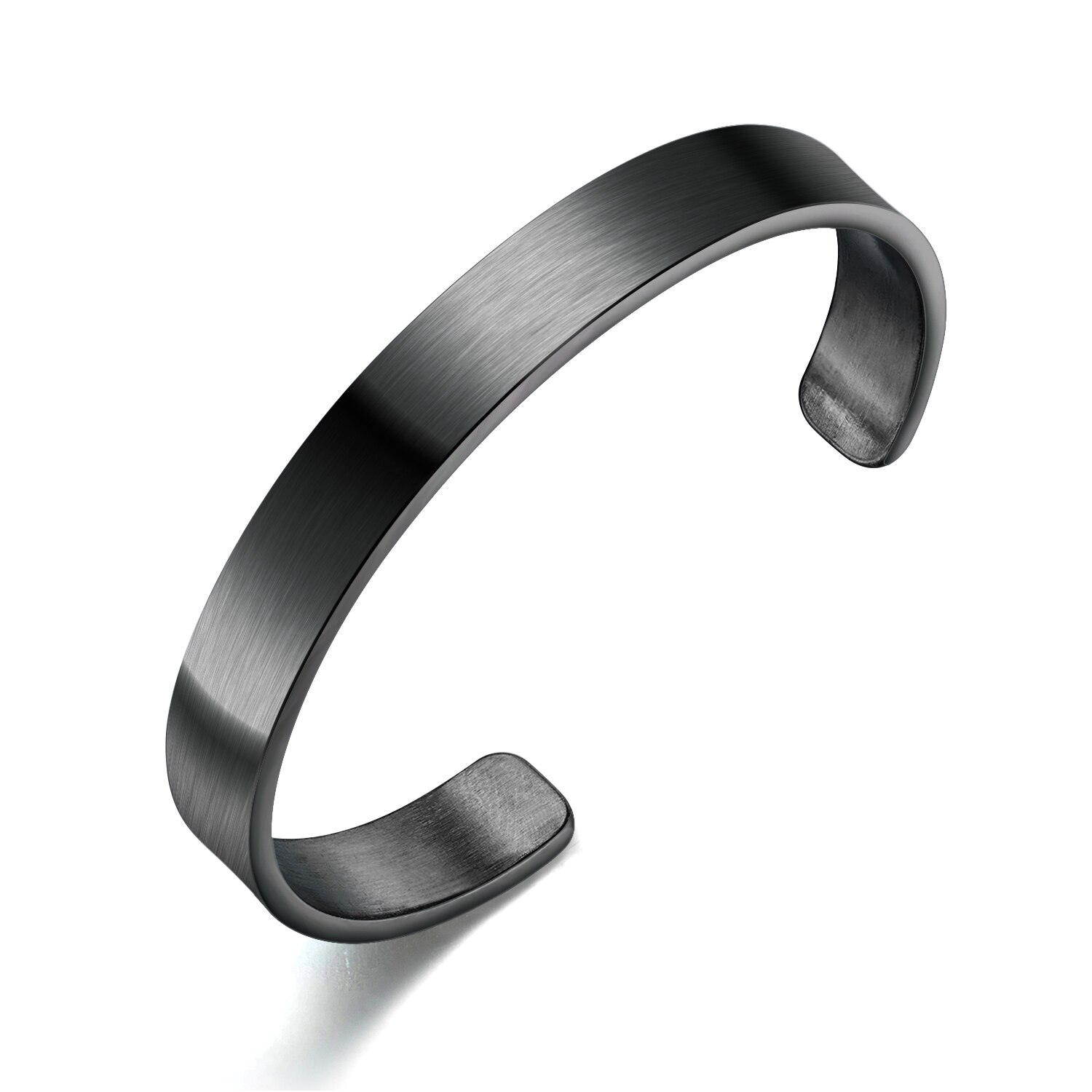 Pulsera de acero y titanio para hombre y mujer, brazalete de acero inoxidable, joyería de al por mayor: Black