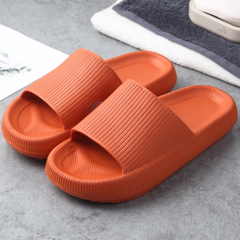 Zapatillas de casa supersuaves y cómodas para hombre y mujer, Zapatillas de casa antideslizantes de última tecnología, para dormitorio,: ORANGE / 42-43