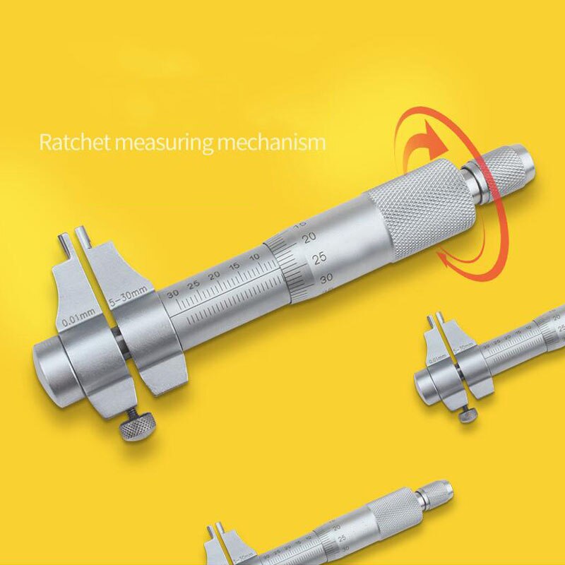 Precision Inner Diameter Micrometer 5-30mm Hole Diameter Measurement Micrometer Measurement Caliper Spiral Micrometer Tool