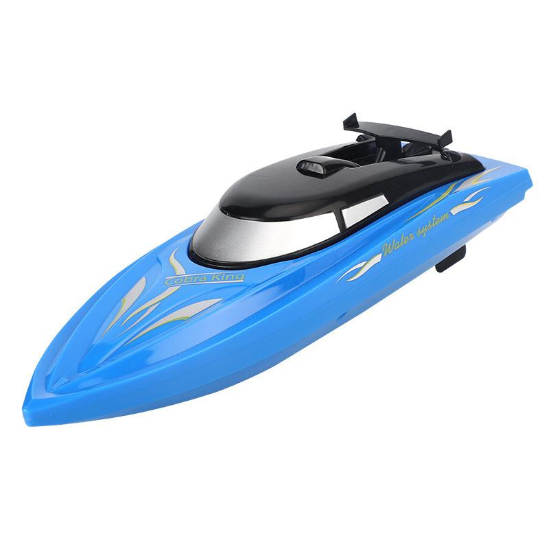 Kuulee fjernbetjening speedbåd 2.4g fjernbetjening båd lang udholdenhed legetøj til sommer: Blå