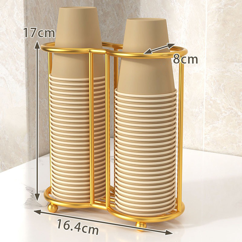 Cup Storage Holder Luxury Disposable Cup Support Frame Household Kitchen Paper Cup Holder Tea Cups Dispenser Kitchen Gadget: black