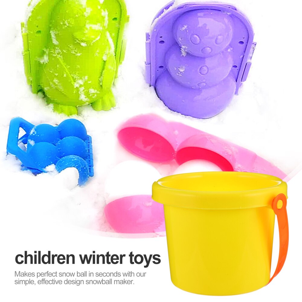 1 Set Sneeuw Spel Rekwisieten Grappige Creatieve Interessante Praktische Plastic Sneeuw Emmer Sneeuwpop Mold Sneeuwbal Clip Sneeuwbal Maker Voor Kid