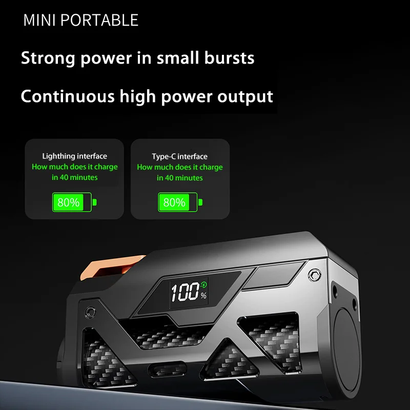 Xiaomi Mini 50000mAh Capsule Power Bank Grote capaciteit Externe batterij Ingebouwde kabel Snelle oplader voor Type-c iPhone Huawei