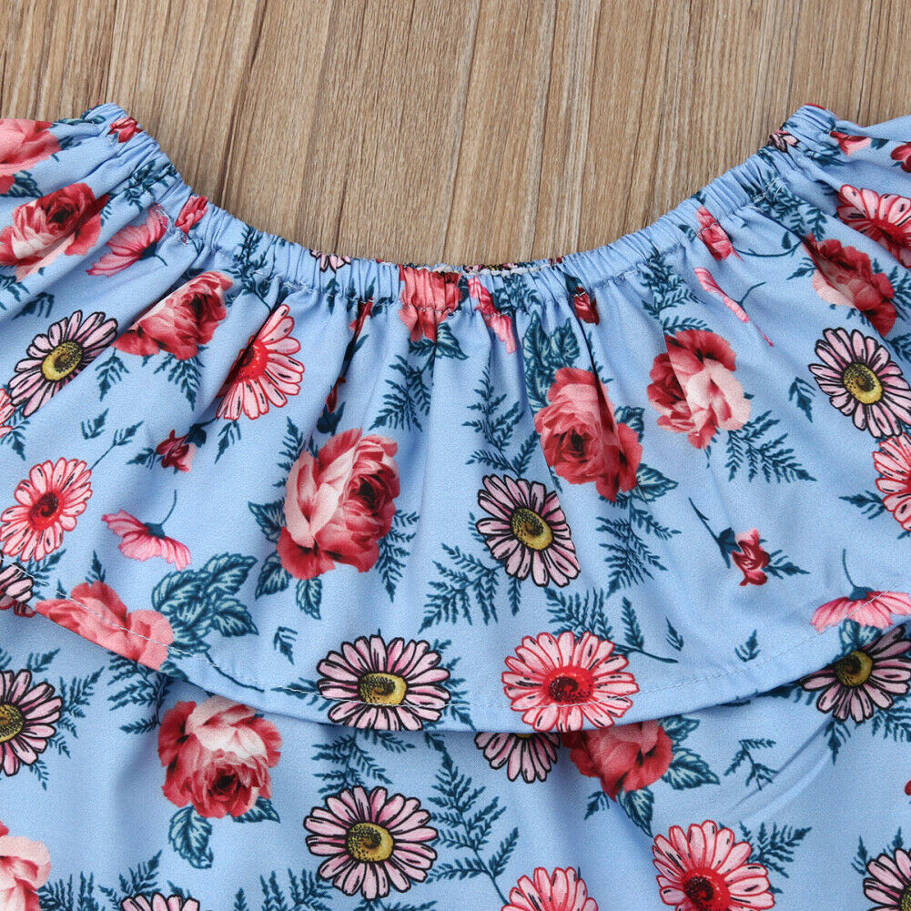 Pudcoco Kinder Kleidung Anzüge Für Mädchen Kleidung Kinder Kleinkind Enfant Fille Infantis Outfits Blume Bluse Sommer 2 stücke