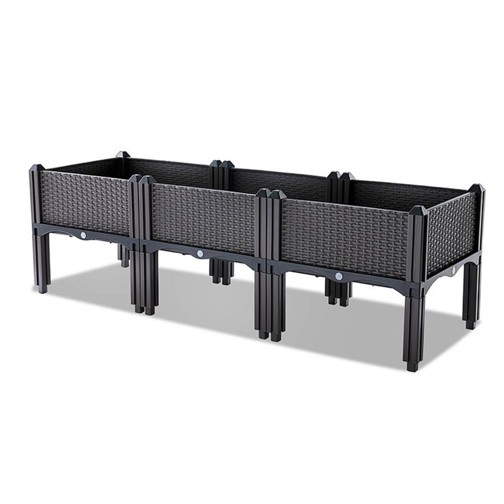 European Family Balcony Vegetable Pot Modern Planting Box Rectangle Family Balcony Plastic Flower Pot Raised Garden Bed: E