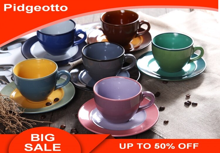 Kontinental farge kaffekoppsett britisk italiensk stil cappuccino mokka keramikksett jul