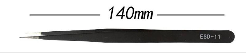 Precisie roestvrij staal industriële pincet voor elektronische componenten onderhoud en antistatische pincet vetus