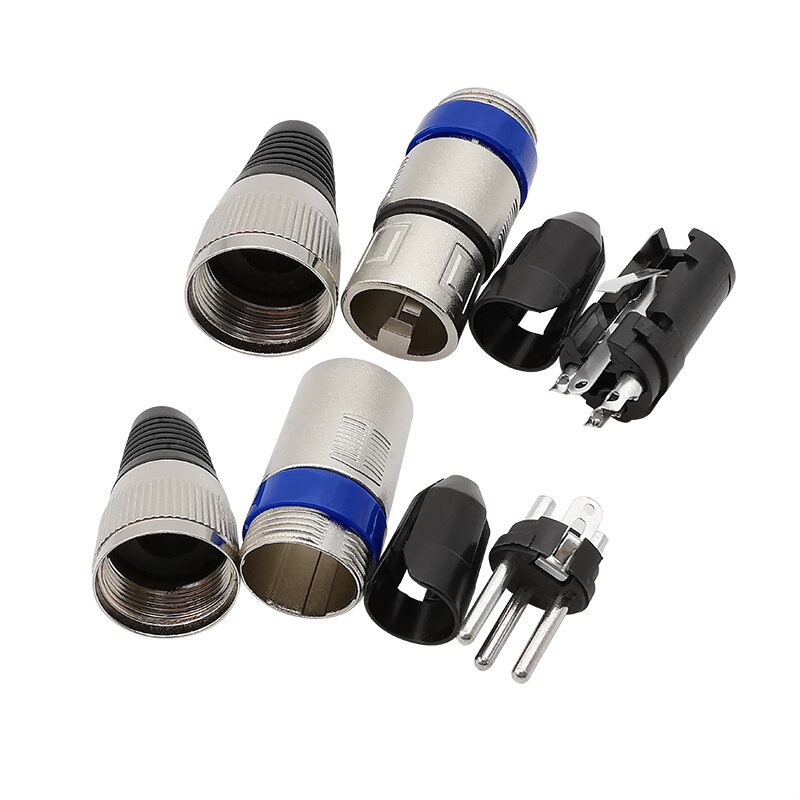 2Pair 3 Pin XLR Male Female Connectors Audio Cable Plug Jack Solder Connector Adapter For Mic Microphone