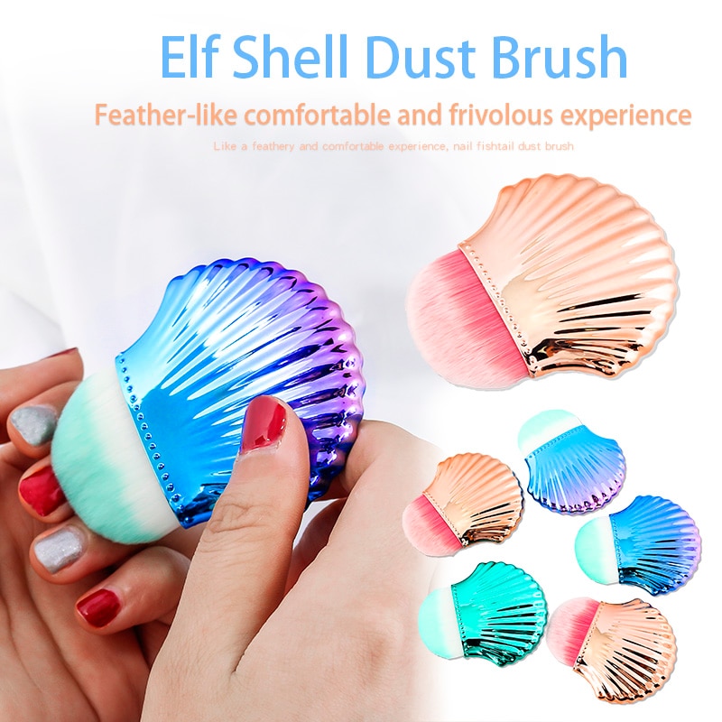 Shell Shape Nail Brush Clean Dust Powder Portable Make Up Brush Foundation Concealer Face Blush 3 Colors Beauty Makeup Tools