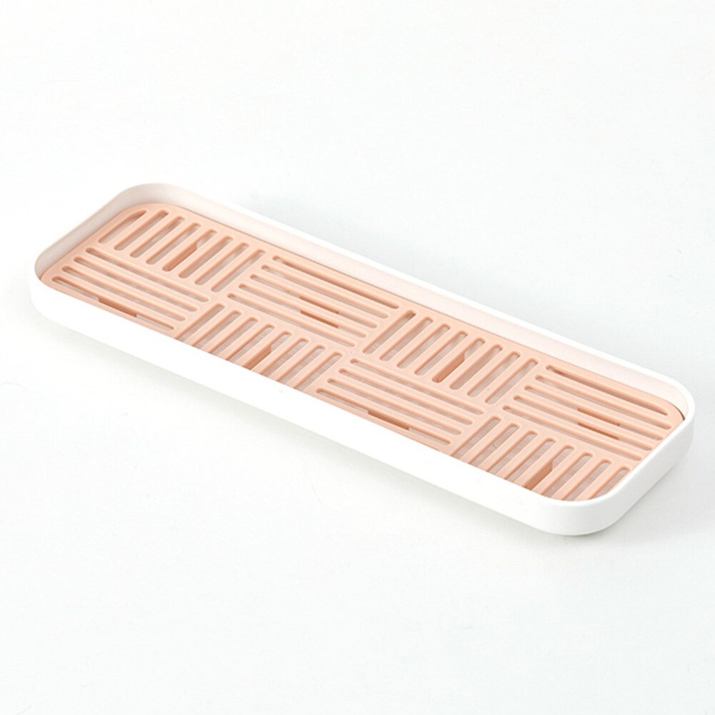 Kitchen Accessory Double Layers Cup Organizer Fruit Vegetables Bowls Shelf Easy Clean Dish Drainer Grids Storage Tray: Pink Orange S