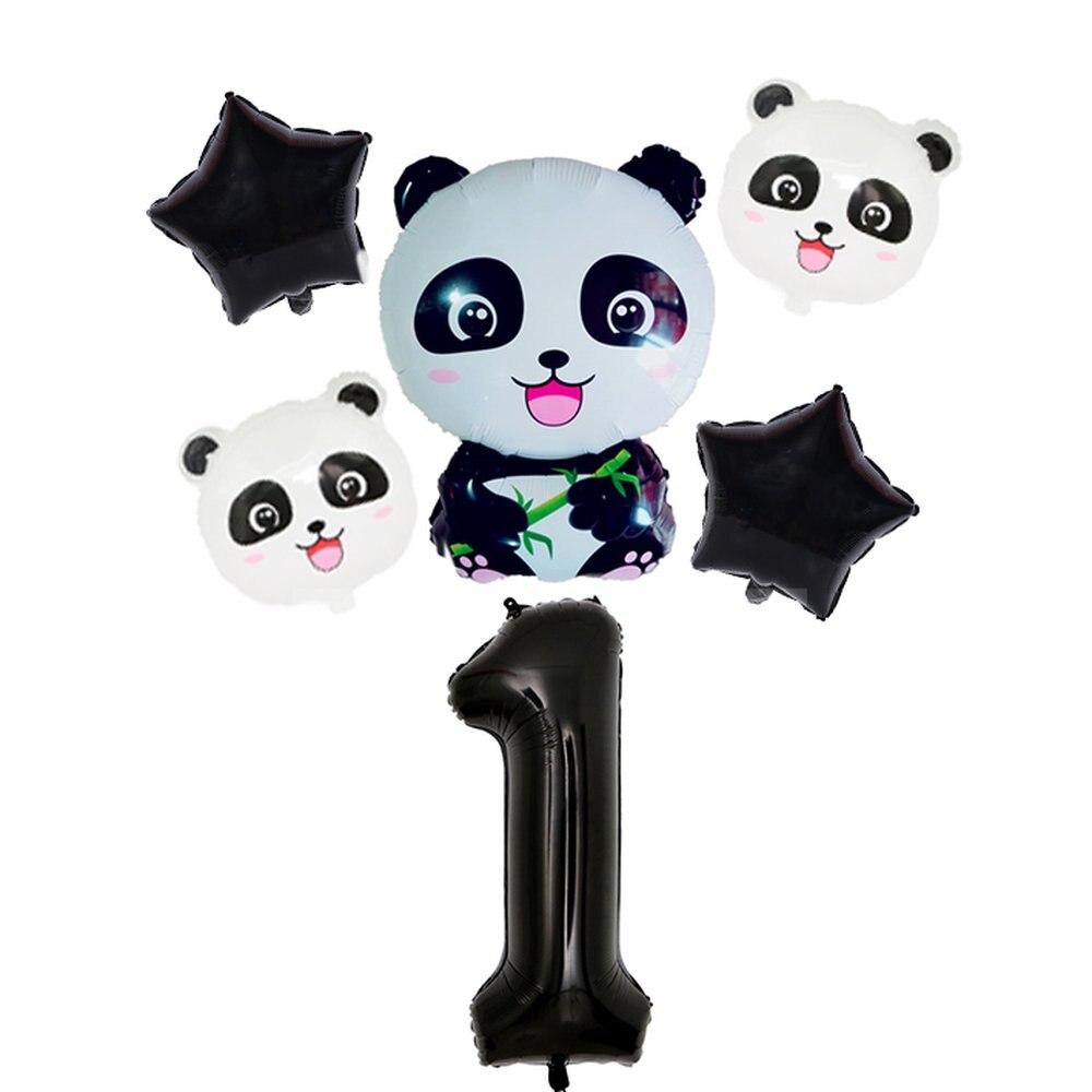 Lovely Panda Theme Kids Happy Birthday Party Decoration Paper Plate Napkin Cup Straw Disposable Tableware Baby Shower Supplies: 1