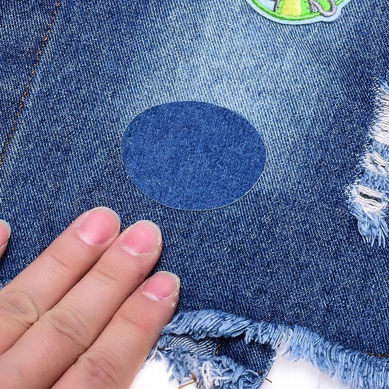 Toppe in tessuto denim autoadesivo senza taglio per abbigliamento jeans riparazione abbigliamento cucito toppa in denim pantaloni adesivi tessuti fai-da-te distintivo