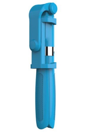 Poweradd 360 grader bluetooth selfie stick lukker stativ monopod fjernbetjening stativ: Blå