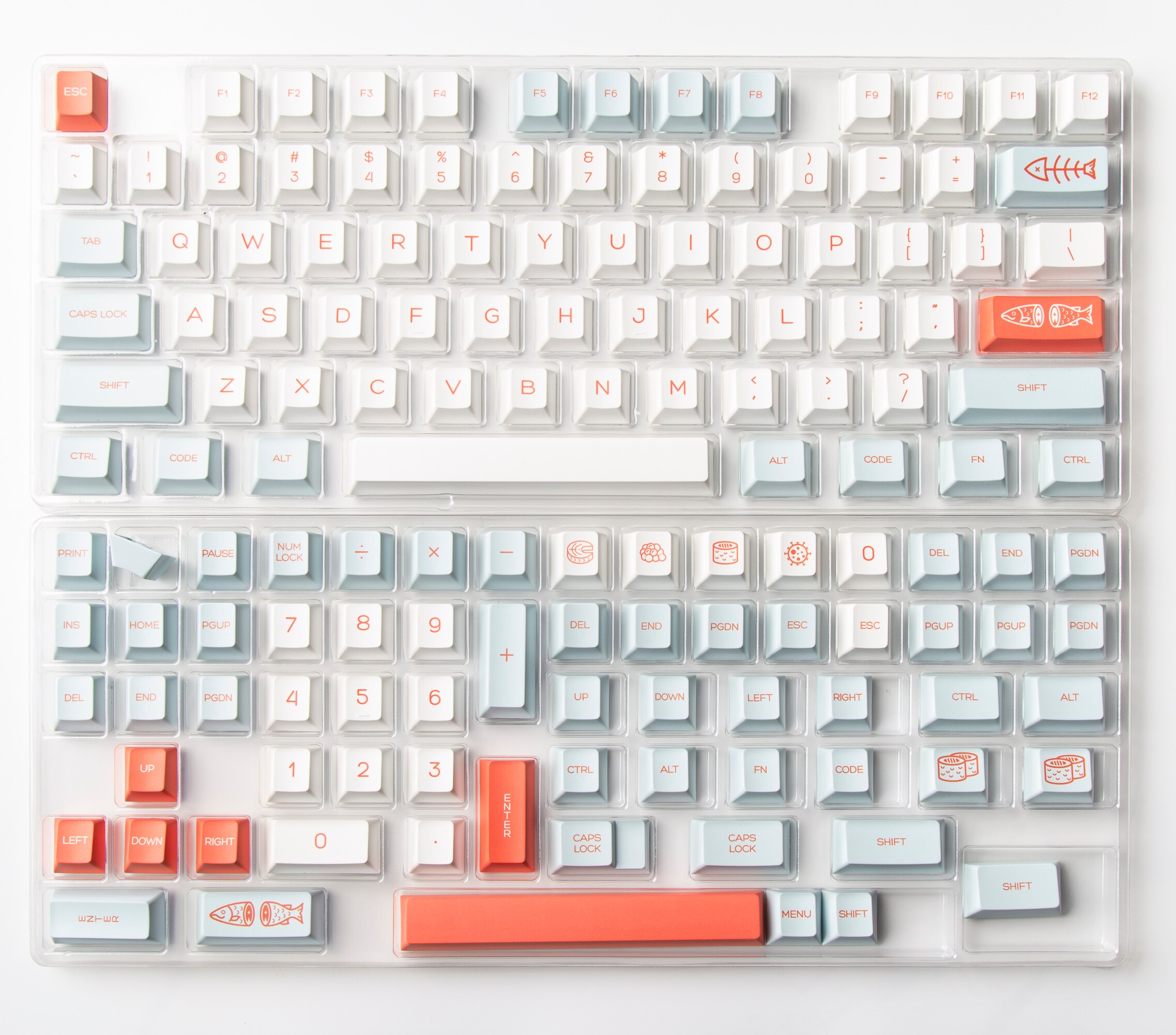 141 Keys/set GMK Salmon Keycaps PBT Dye Subbed Keycaps Cherry Profile for MX Switch GMMK Pro Mechanical Keyboard GMK Key Caps: Default Title