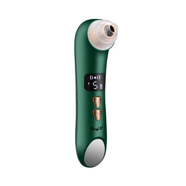Ckeyin-microscopio eliminador de espinillas, limpiador de poros al vacío, succión de compresa , eliminación de manchas negras, limpieza facial eléctrica, 20X: Verde oscuro
