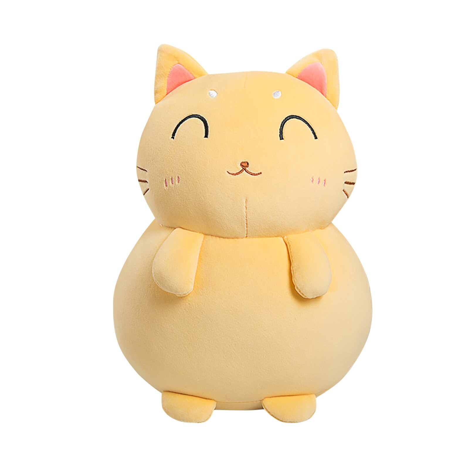 Cute Blessing Cat Plush Toy Pillow Bread Black Cat Doll Sleeping Pillow Comfortable Interesting Birthday: Yellow