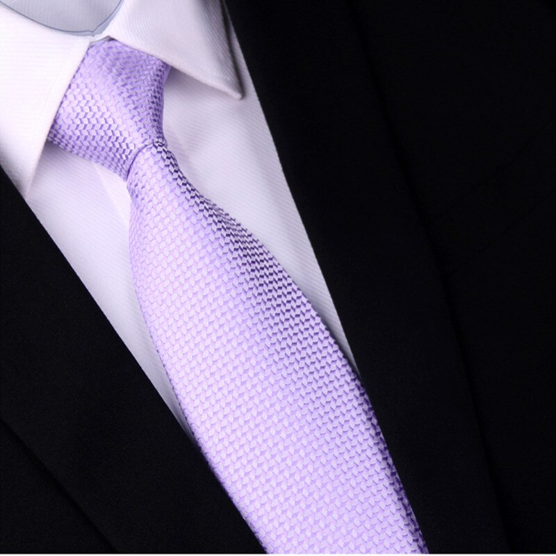 Mannen Stropdas 8Cm 100% Zijde Blauw Mode Plaid Business Huwelijksgeschenken Voor Heren Accessoires Formele Kleding Stropdas: Lavendel