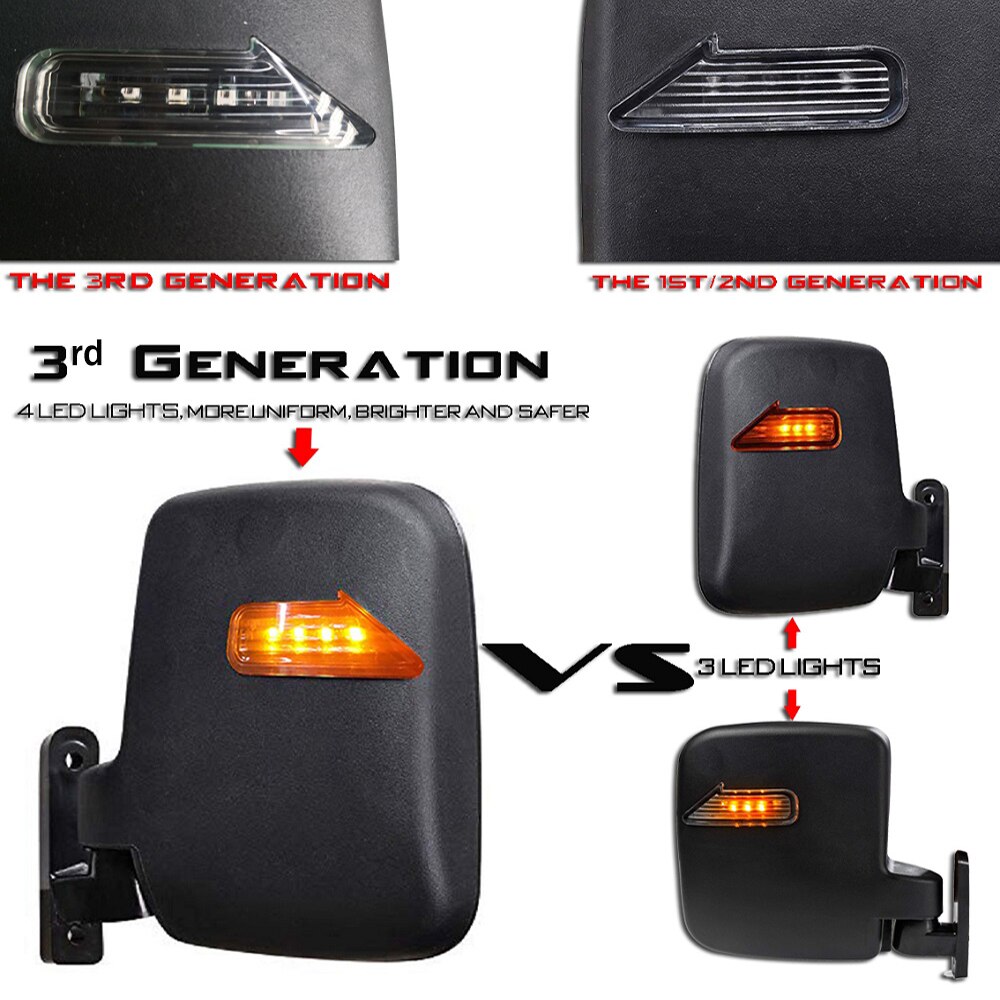 Kondor Teile-sterben 3rd Generation Golf Warenkorb LED Seite Spiegel Mit Blinker, Hardware- Enthalten.