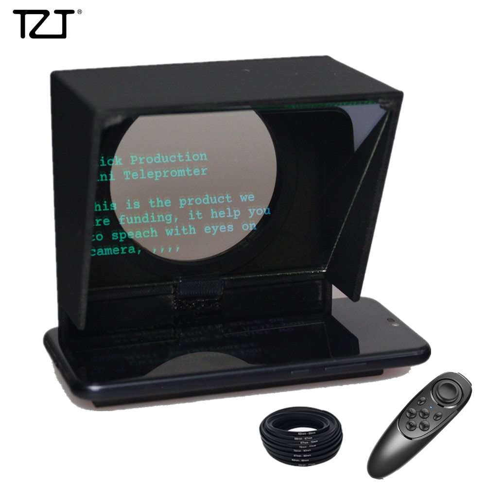 Tzt Mini Teleprompter Draagbare Inscriber Mobiele Teleprompter Artefact Video Met Afstandsbediening