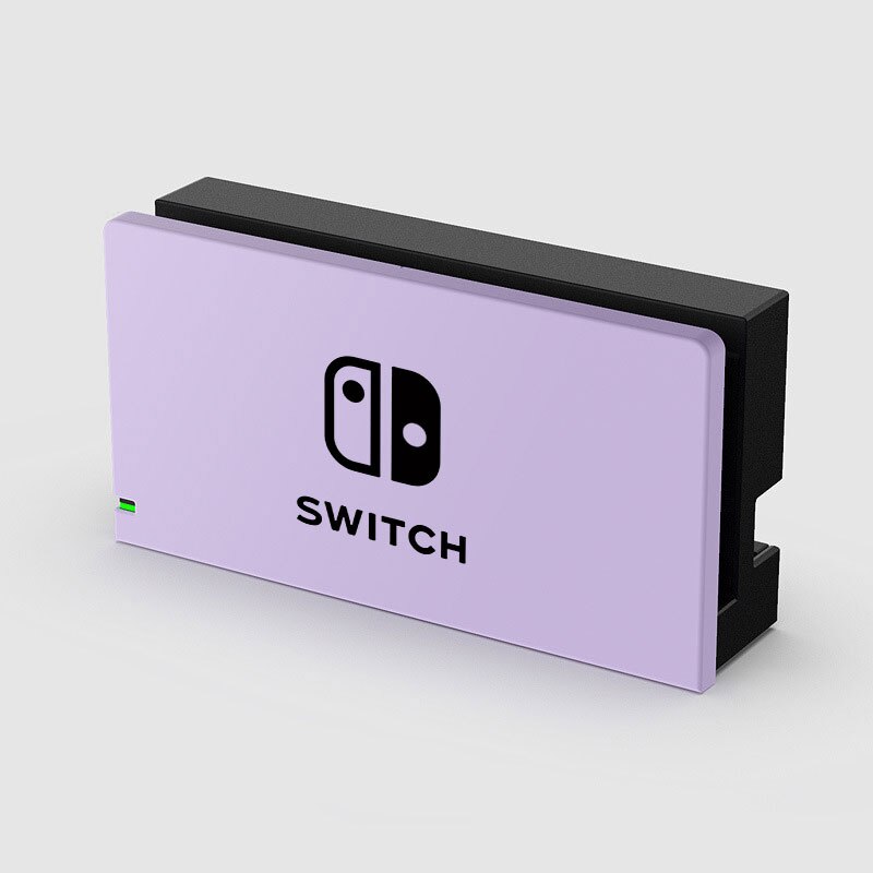 Dekorative Vorderen Platte Schutzhülle Für Nintendo Schalter TV Lade Dock Station Basis Süßigkeiten Farbe Ersatz Frontplatte Fall: Purple Logo