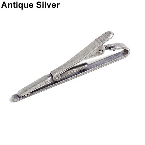 Metallo Semplice Cravatta cravatta sbarra Chiusura clip Spille Affari Accessorio Signore di Nozze Cravatta cravatta Chiusura clip Spille: antico argento