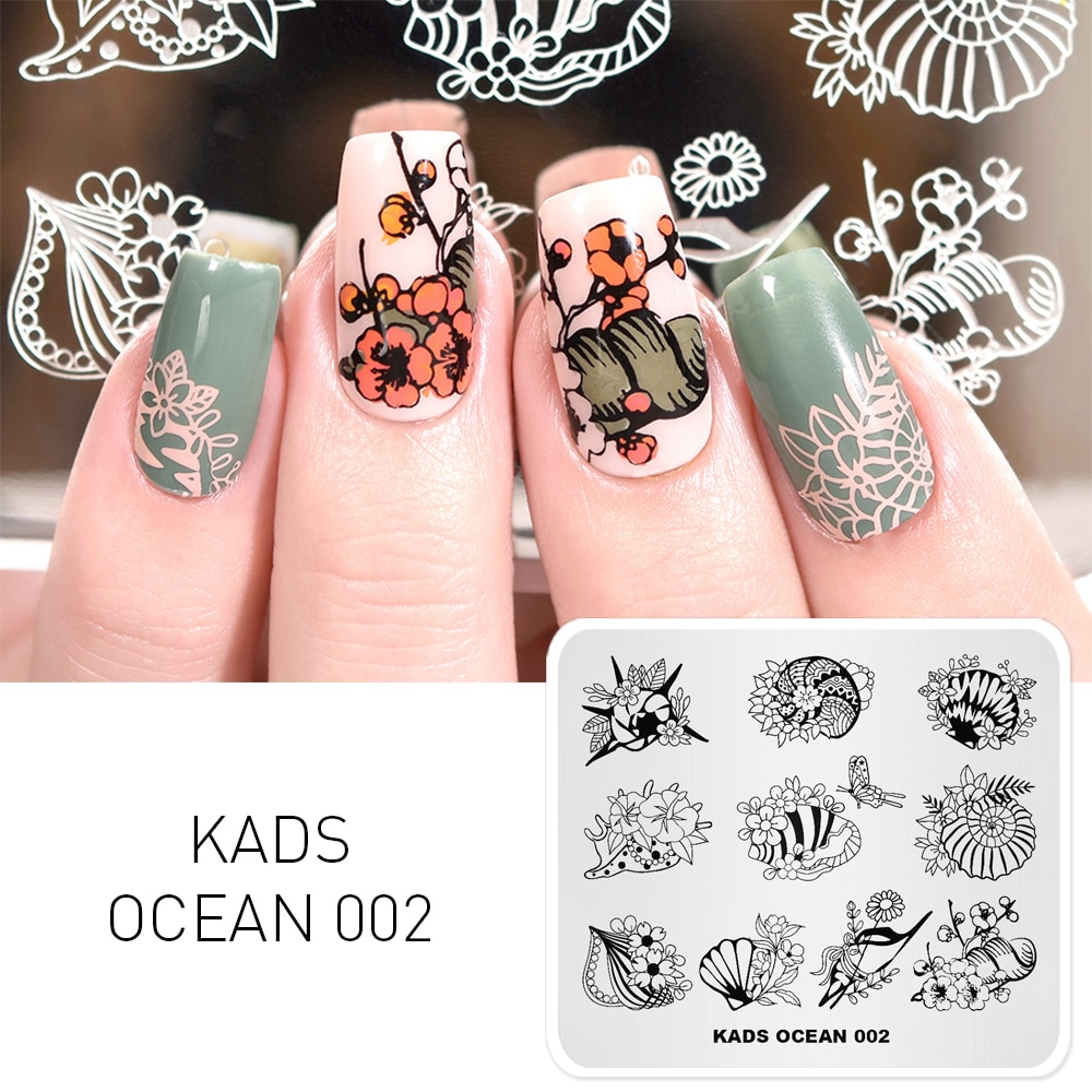 Kads Aankomst Oceaan 002 Template Stencil Beauty Tools Nail Art Decoraties Stempel Nail Art Stempel Plaat