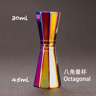 Achthoekige Jigger Bar Maatregelen Bar Gereedschap Bar Accessoires: Rainbow