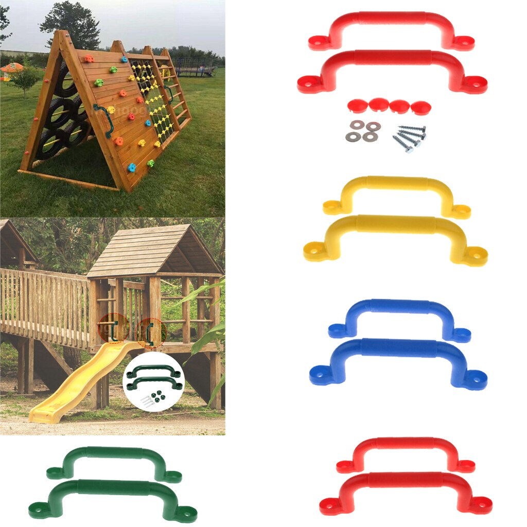 1 paio di giocattoli da esterno per bambini parco giochi per bambini sicurezza antiscivolo maniglia kit di montaggio Hardware telaio da arrampicata altalena accessori giocattolo