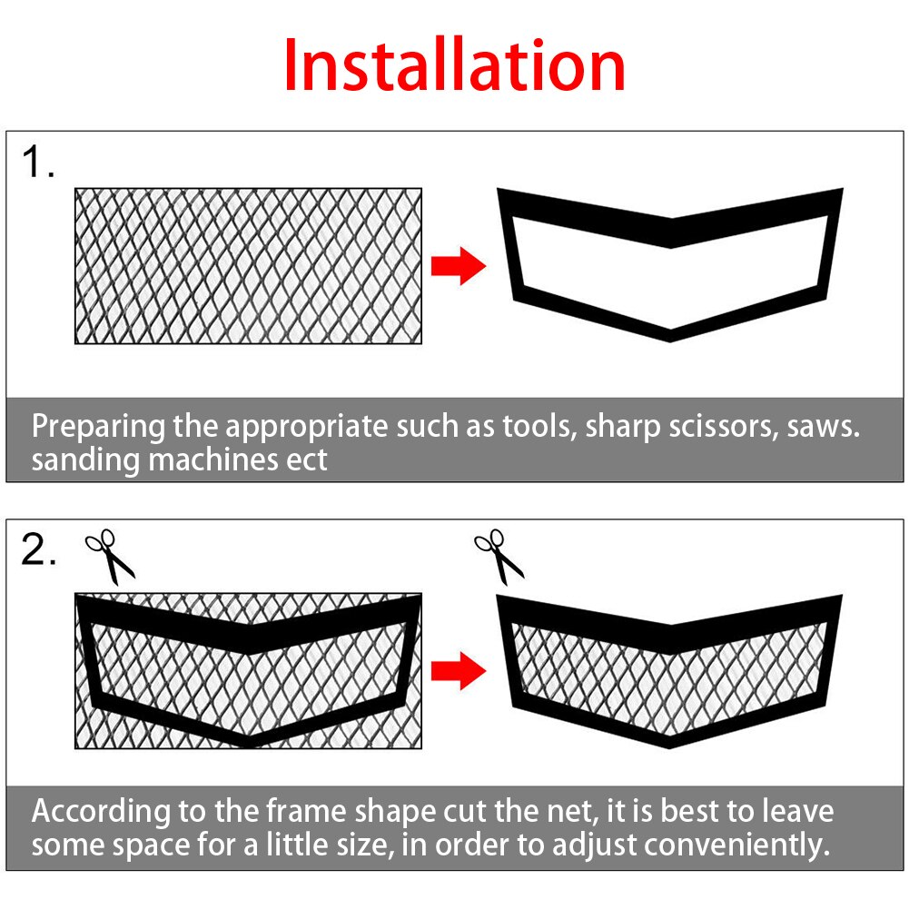 Universal 3*6MM Car Front Bumper Racing Grille Mesh Vent Car Tuning Rhombic Grill Mesh Sheet Metal Alloy Net 100*33cm