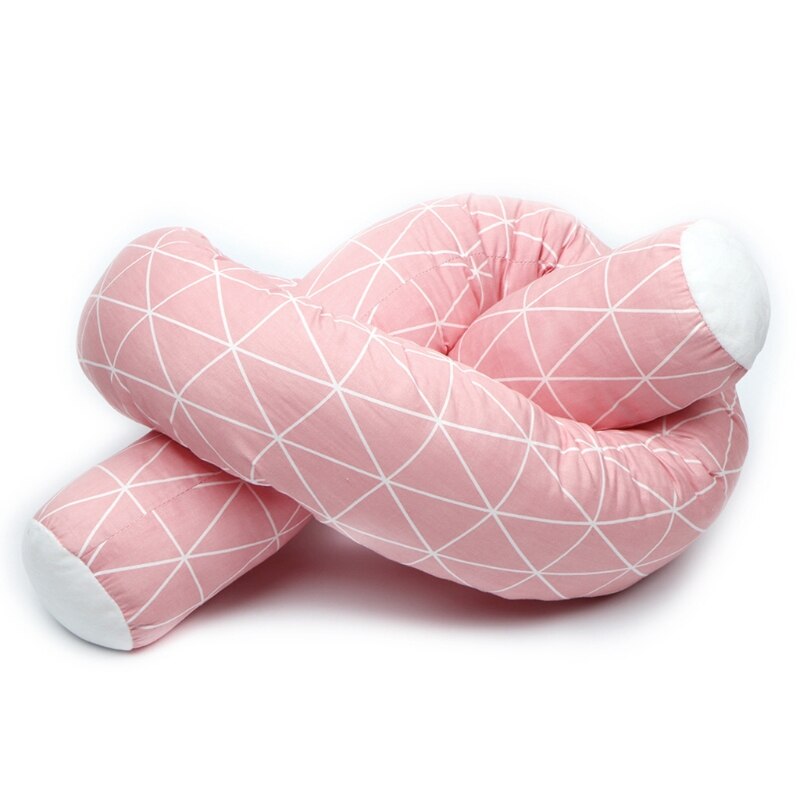 Almohada larga para niños, cerca de cama, cuna anticolisión, cabecera, parachoques suave para cuna: Rosa