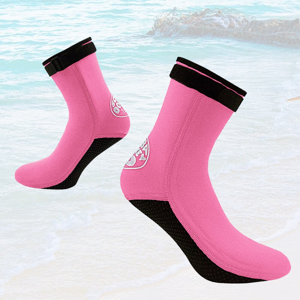 3mm Neoprene Surfing Snorkeling Socks Men Beach Diving Swimming Wetsuit Prevent Scratch Warm Snorkeling Spearfishing Sock: Pink