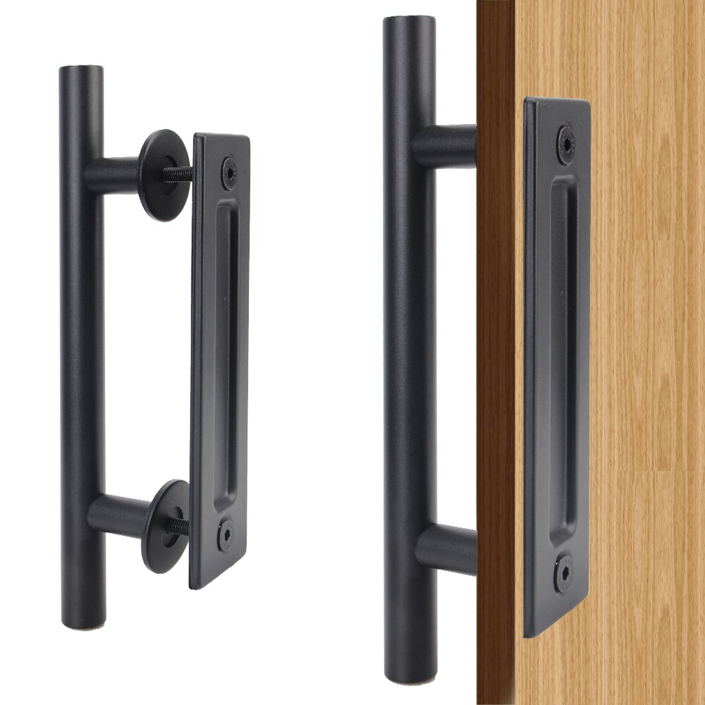 Pull Flush Recessed Wood Door Handle Sliding Barn Door Handle 35-45MM For Cabinet Cupboard Interior Door Furniture Hardware Set