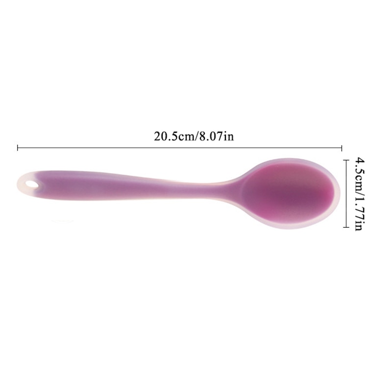 Colorful Silicone Spoon Heat Resistant Non-stick Rice Spoons Kitchenware Tableware Learning Spoon Cooking Kitchen Tool