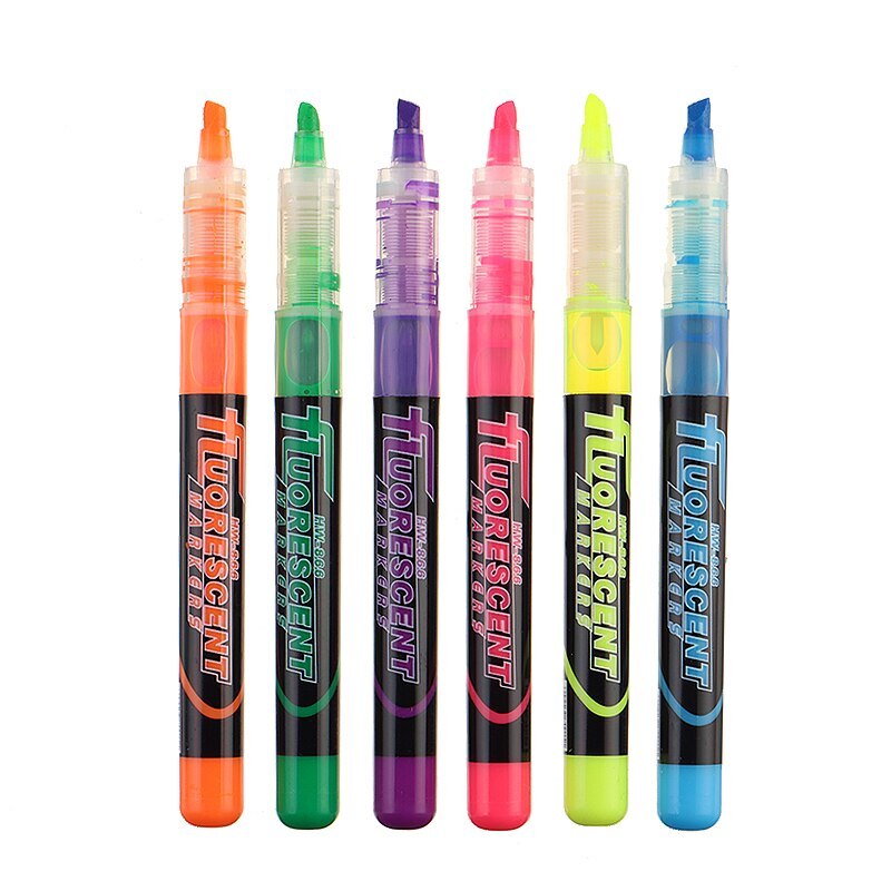 Juego de rotuladores líquidos de tiza líquida, bolígrafos de neón reversibles para pintar, suministros escolares para ventanas y tableros, diferentes colores,