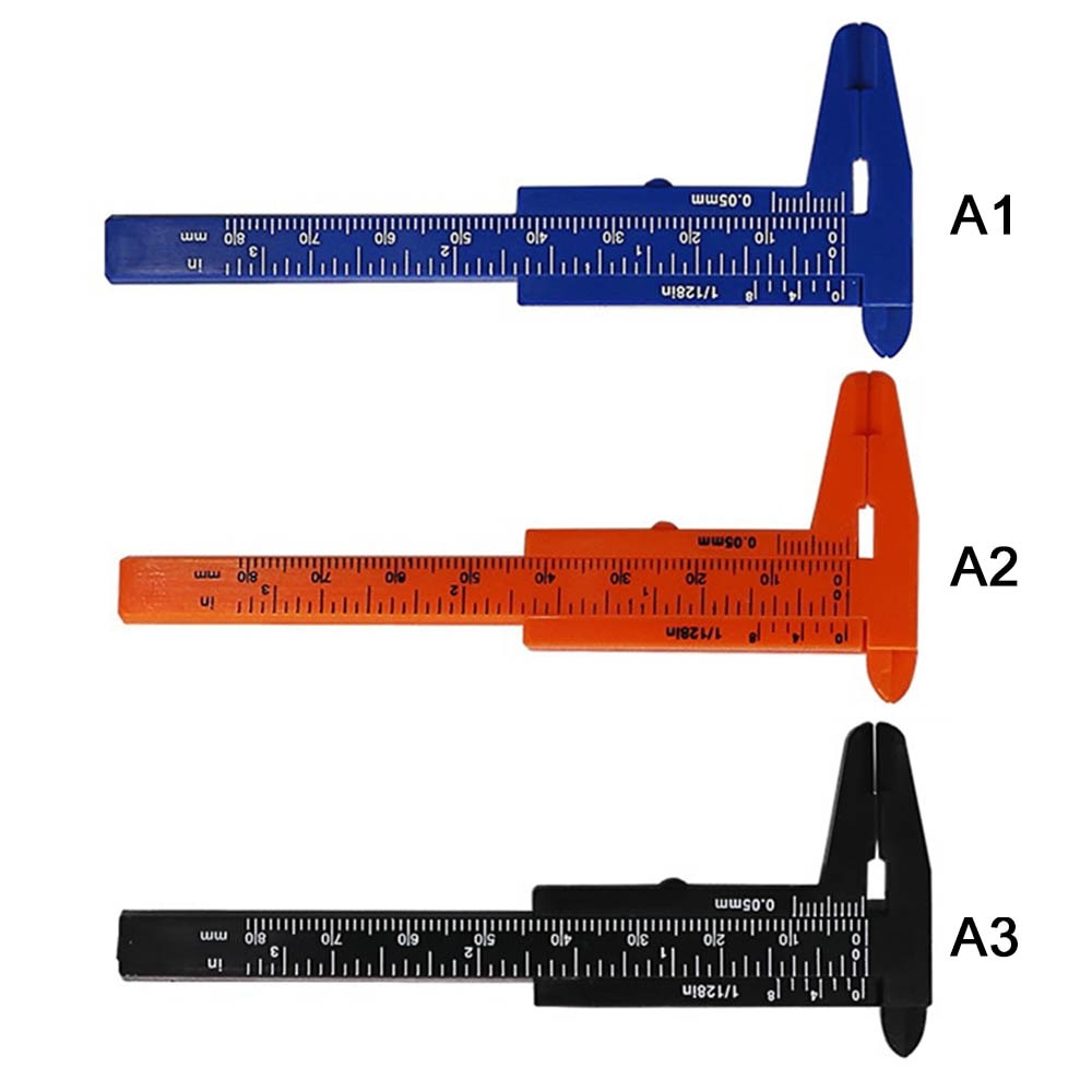 80mm Mini Plastic Sliding Vernier Caliper Aperture Depth Diameter Measure Tools DIY Woodworking Plumbing Tool Ruler Micrometer D