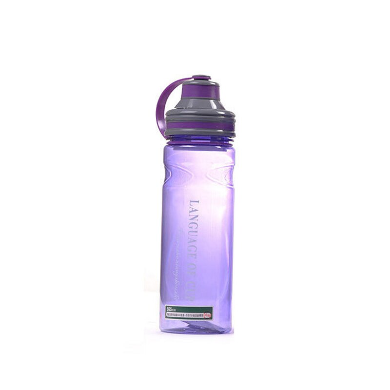 Tragbare Wasser Flasche Hohe Kapazität Kunststoff Sport Flasche für Studenten Reisen Protein Shaker Mein Trinken Flasche BPA FREI: 800ML / Violett
