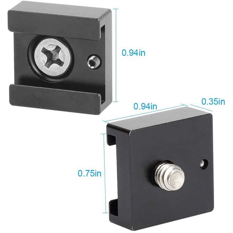Jabs cold shoe mount aluminum adapter bracket hot shoe with 1/4 threads for camera cage flash shoe mount ( (4 pcs)