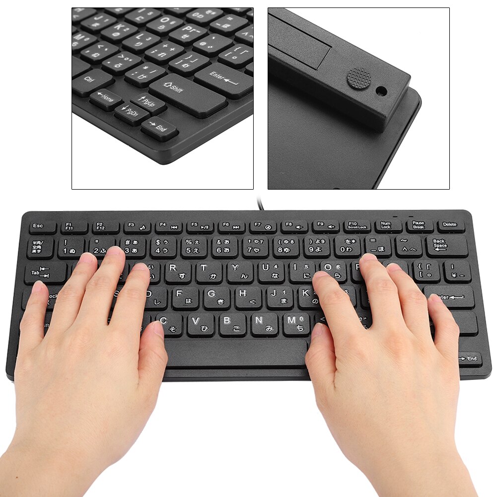 mechanical keyboard Wired Mini Japanese Keyboard USB Interface Desktop Mute Ultra-Thin 78 Key Computer Supplies bluetooth