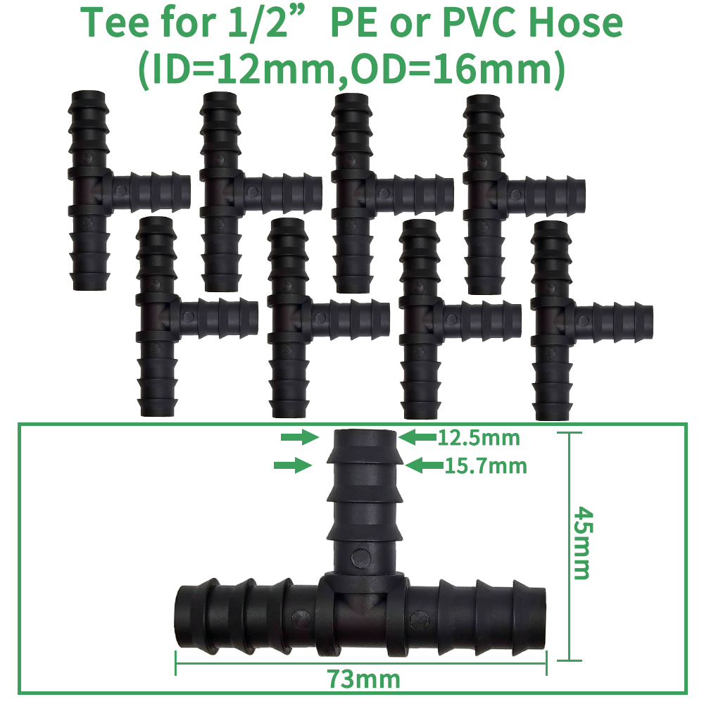 34 Pz 1/2 "kit di Raccordi per Irrigazione a Goccia Dritto tee Gomito Spina per 1/2 Pollici 16mm Tubo di Irrigazione da Giardino Tubo Collegare